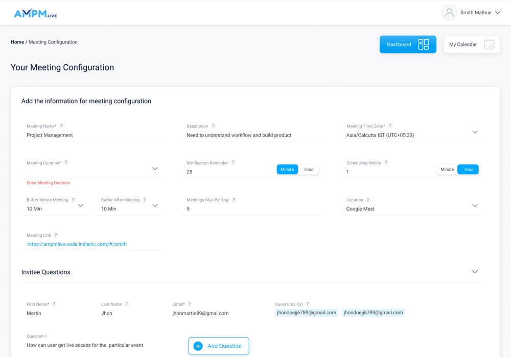 Meeting Configuration