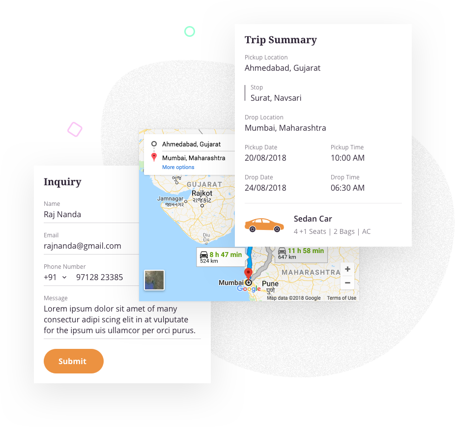 Trip summary with google map