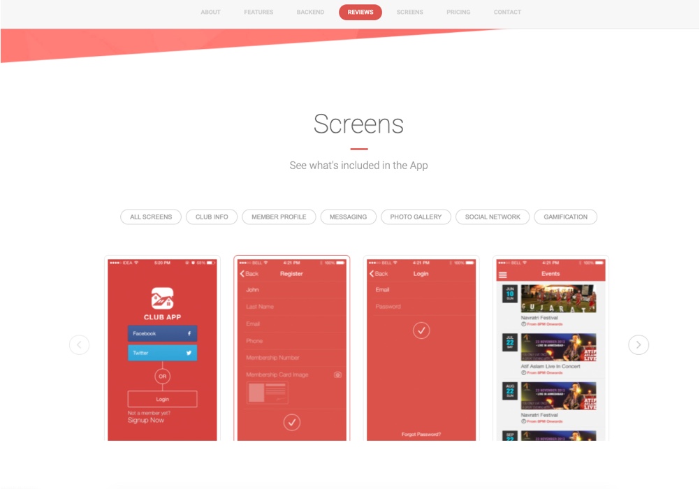 App Screens